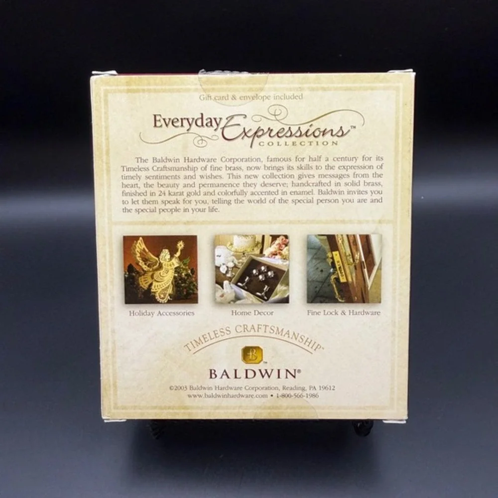 Baldwin‎ Everyday Expressions Birthday Ornament 24K Gold Plated Brass New